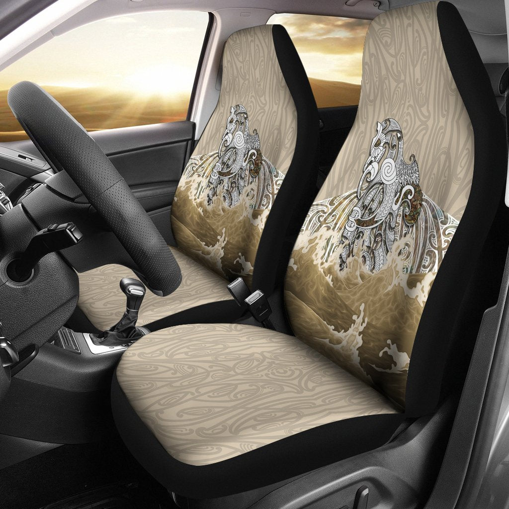 Maori Manaia The Blue Sea Car Seat Covers, Golden Universal Fit Black - Polynesian Pride