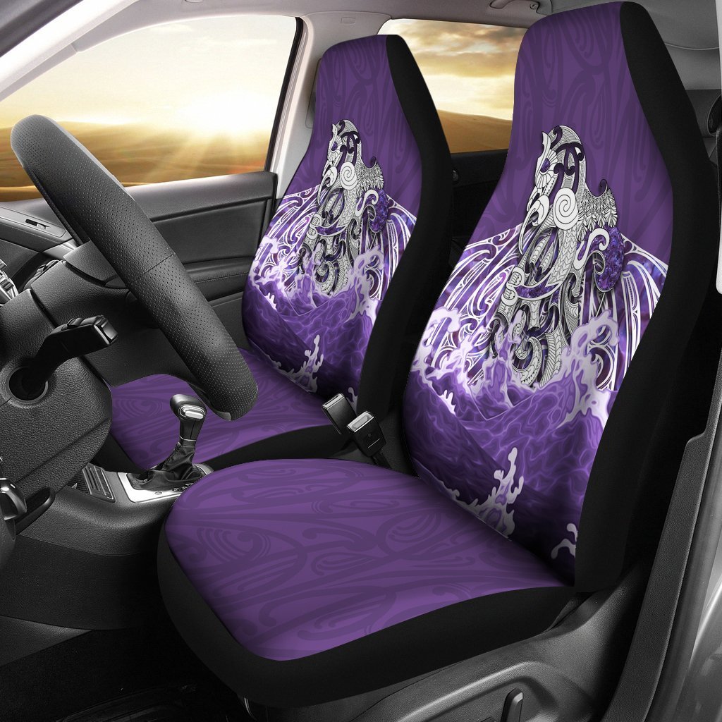 Maori Manaia The Blue Sea Car Seat Cover, Purple Universal Fit Purple - Polynesian Pride