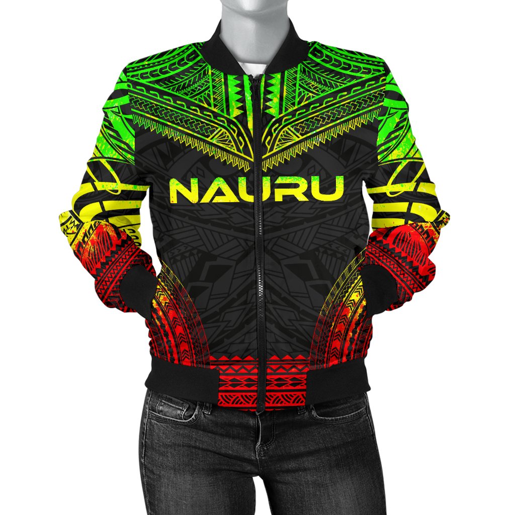 Nauru Polynesian Chief Women'S Bomber Jacket - Reggae Version Reggae - Polynesian Pride