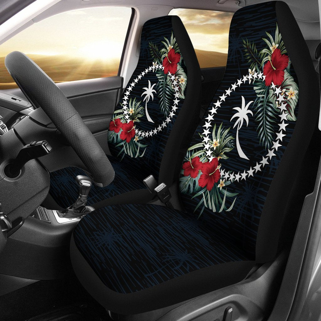 Chuuk Car Seat Covers - Chuuk Flag Hibiscus - A02 - Polynesian Pride