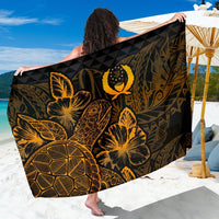 Pohnpei Sarong - Turtle Hibiscus Pattern Gold Women One Size Gold - Polynesian Pride