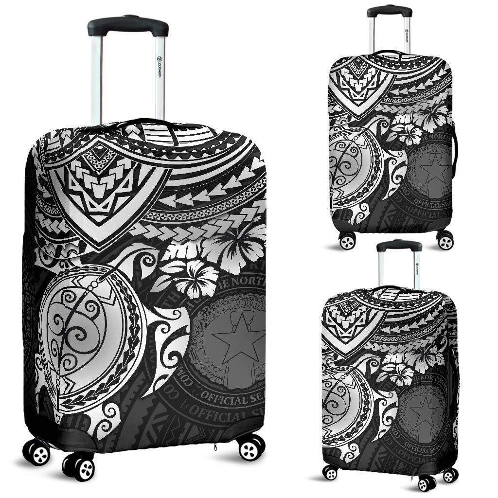 Northern Mariana Islands Polynesian Luggage Covers - White Turtle - Polynesian Pride