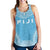 Fiji Women's Racerback Tank - Polynesian Chief Flag Version Blue - Polynesian Pride