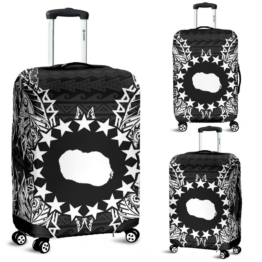 Cook Islands Polynesian Luggage Covers Map Black Black - Polynesian Pride