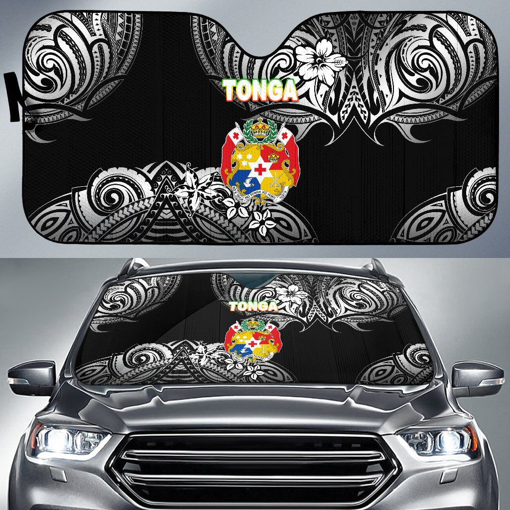 Mate Ma'a Tonga Rugby Auto Sun Shades Polynesian Unique Vibes - Black Auto Sun Shade Universal Fit Black - Polynesian Pride