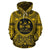 Fiji ll Over Hoodie Fiji Coat of rms Polynesian Gold Black Unisex Gold - Polynesian Pride