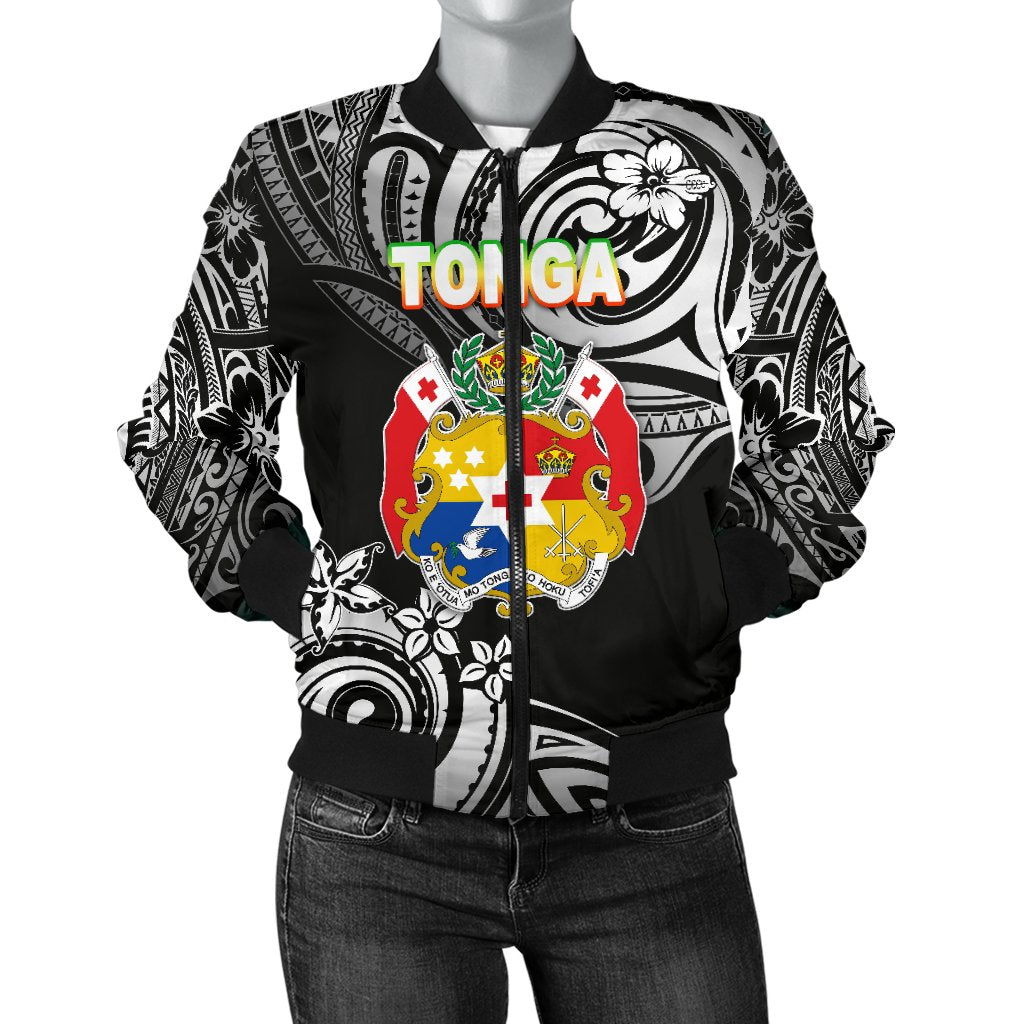 Mate Ma'a Tonga Rugby Women's Bomber Jacket Polynesian Unique Vibes - Black Black - Polynesian Pride