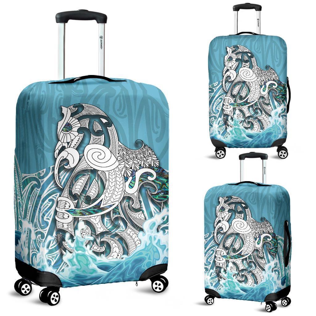 Maori Manaia The Blue Sea Luggage Cover Blue - Polynesian Pride