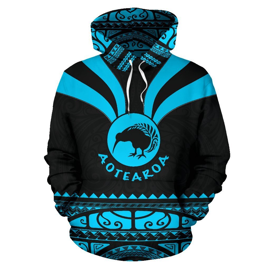 New Zealand Aotearoa Hoodie, Maori Silver Fern Zip up Medal Version Hoodie - Polynesian Pride