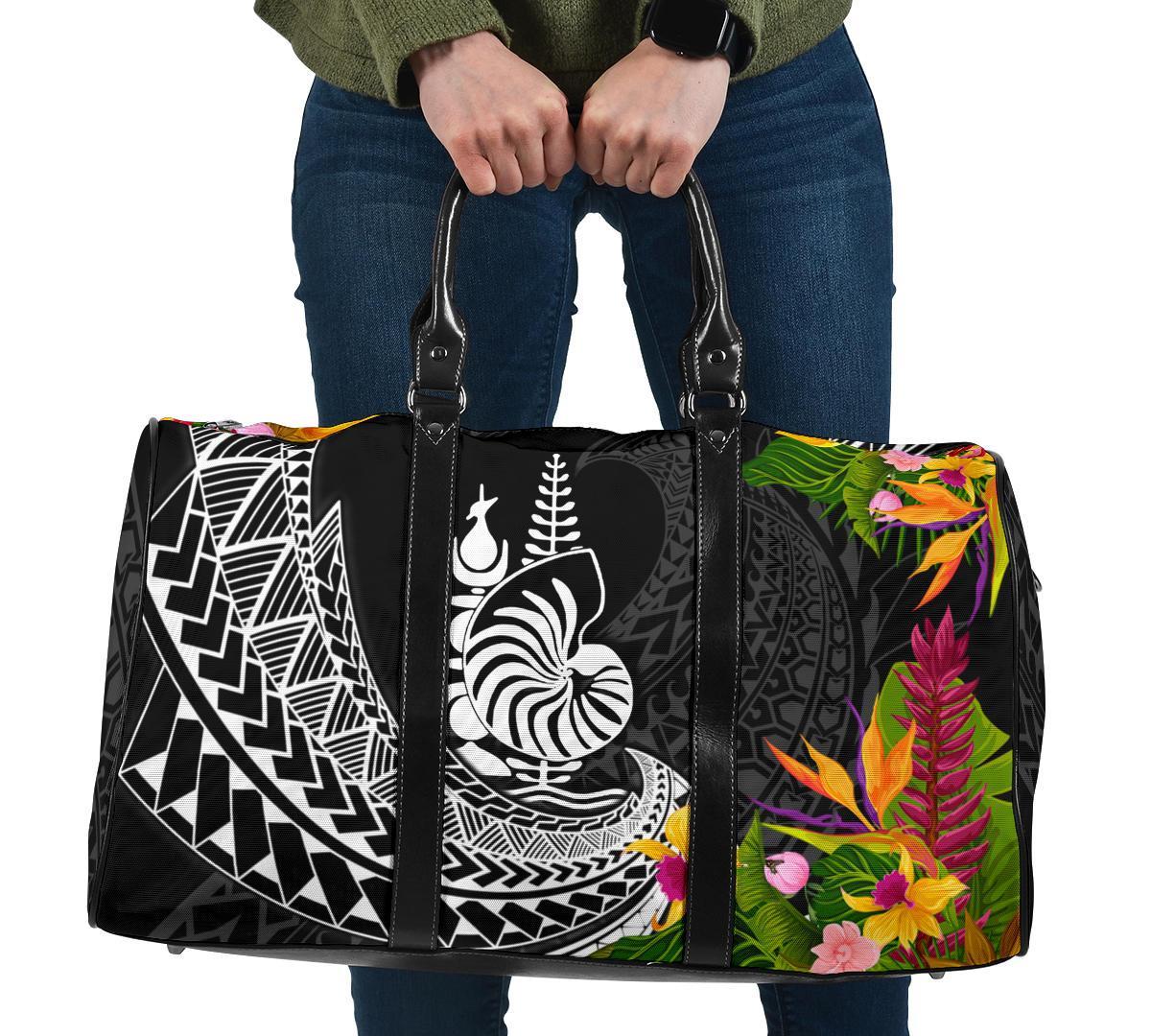 New Caledonia Travel Bag - Seal Spiral Polynesian Patterns Travel Bag - Black - New Caledonia One size Black - Polynesian Pride