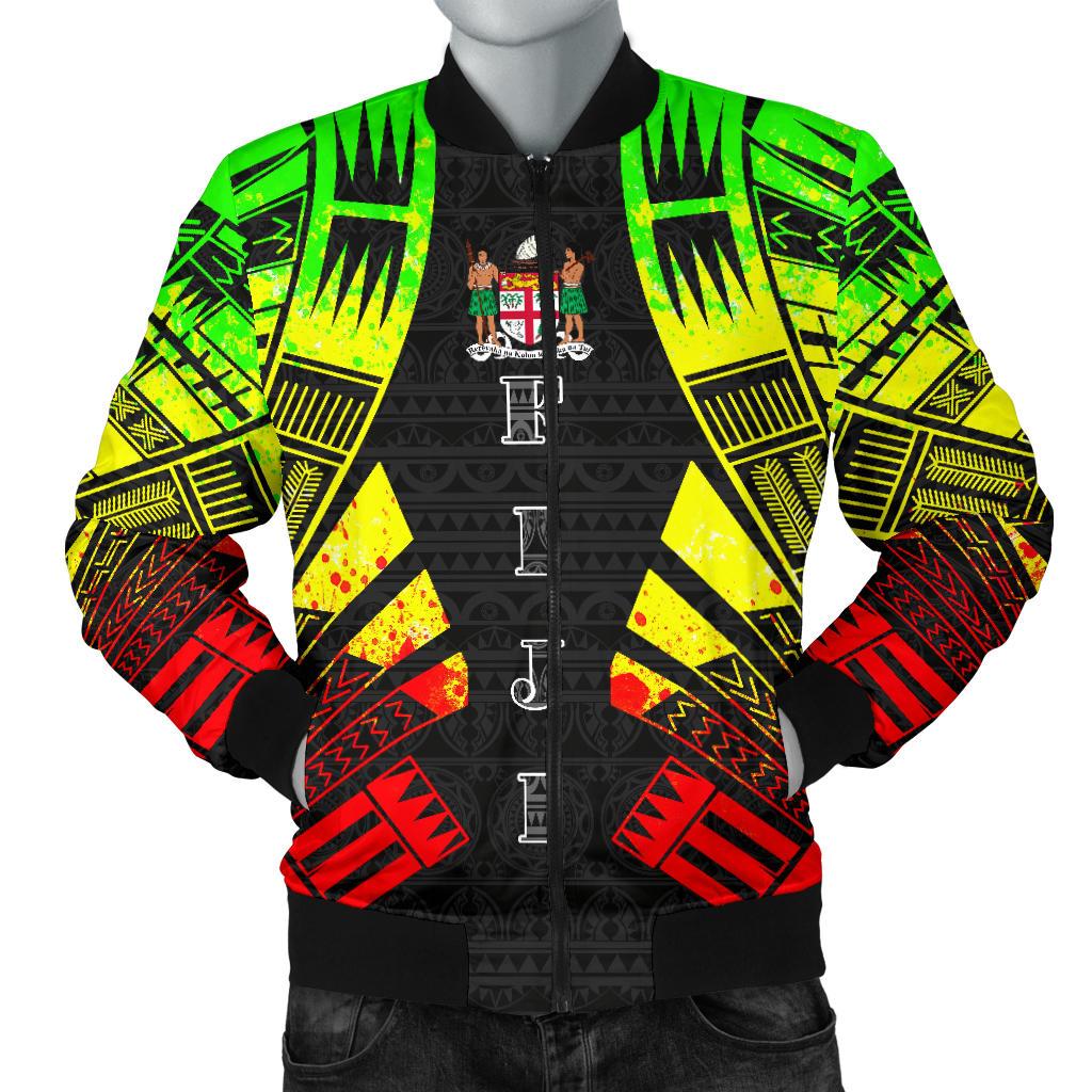 Fiji Men Bomber Jackets - Polynesian Tattoo Reggae Reggae - Polynesian Pride