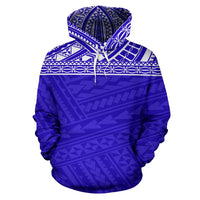 Poly All Over Hoodie Polynesian Royal Blue Version - Polynesian Pride
