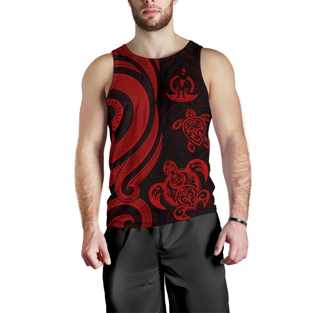 Vanuatu Men's Tank Top - Red Tentacle Turtle - Polynesian Pride