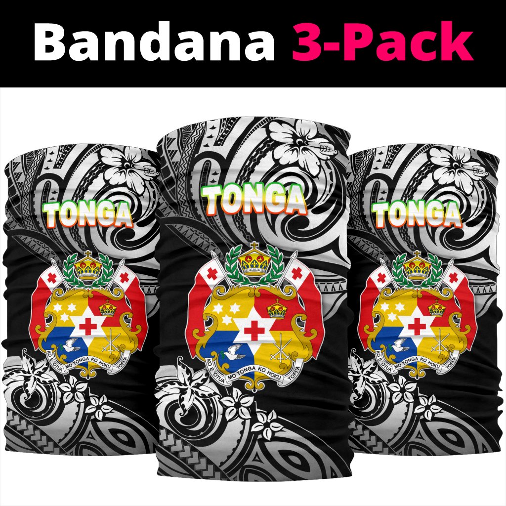 Mate Ma'a Tonga Rugby Bandana 3 - Pack Polynesian Unique Vibes - Black One Size Black - Polynesian Pride