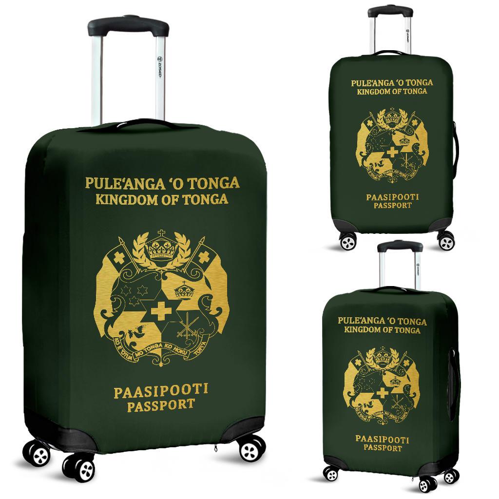 Tonga Passport Luggage Cover Green - Polynesian Pride