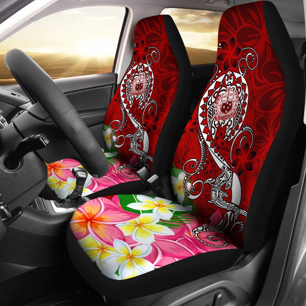 Samoa Car Seat Covers - Turtle Plumeria (Red) Universal Fit Red - Polynesian Pride