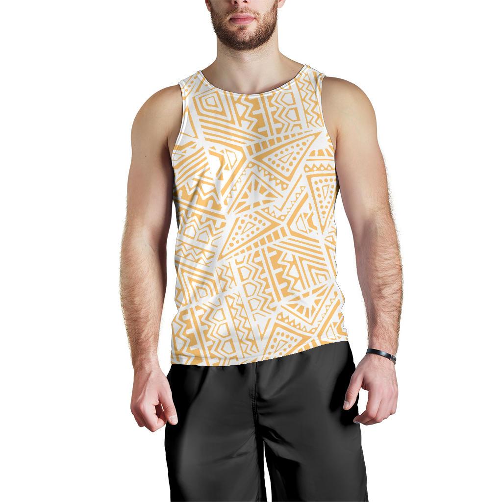 Polynesian Men Tank Top 13 White-Gold - Polynesian Pride