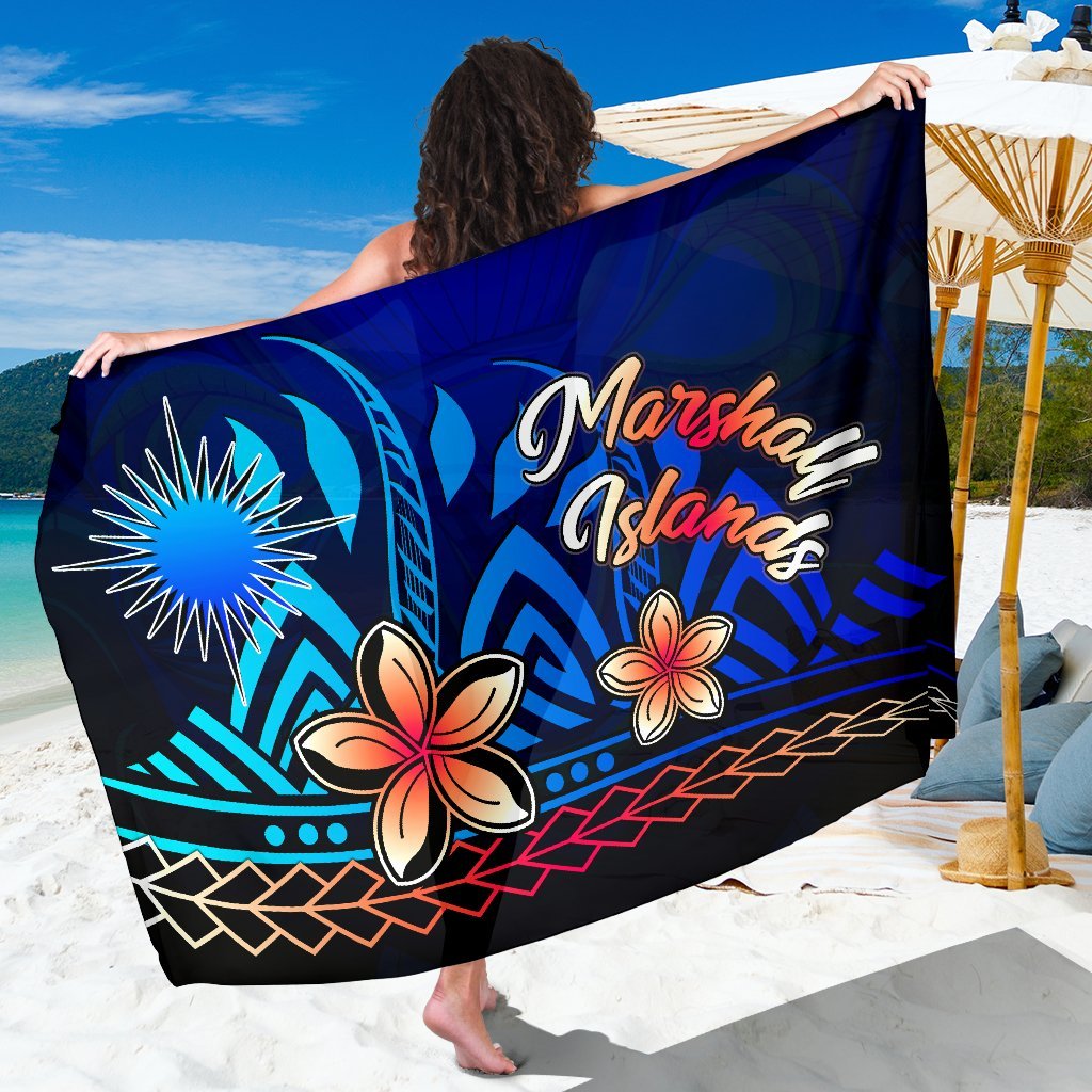 Marshall Islands Sarong - Vintage Tribal Mountain One Style One Size Blue - Polynesian Pride