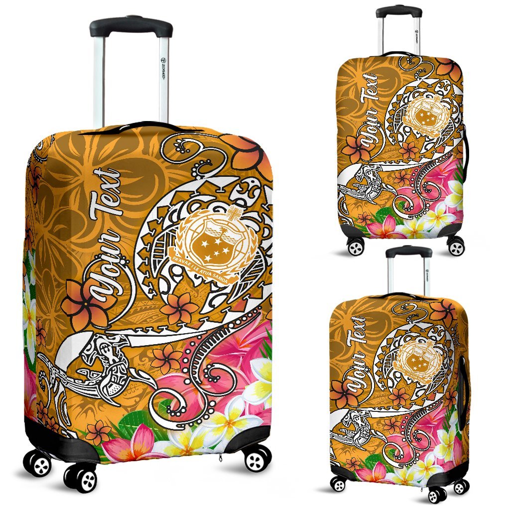 Samoa Custom Personalised Luggage Covers - Turtle Plumeria (Gold) - Polynesian Pride