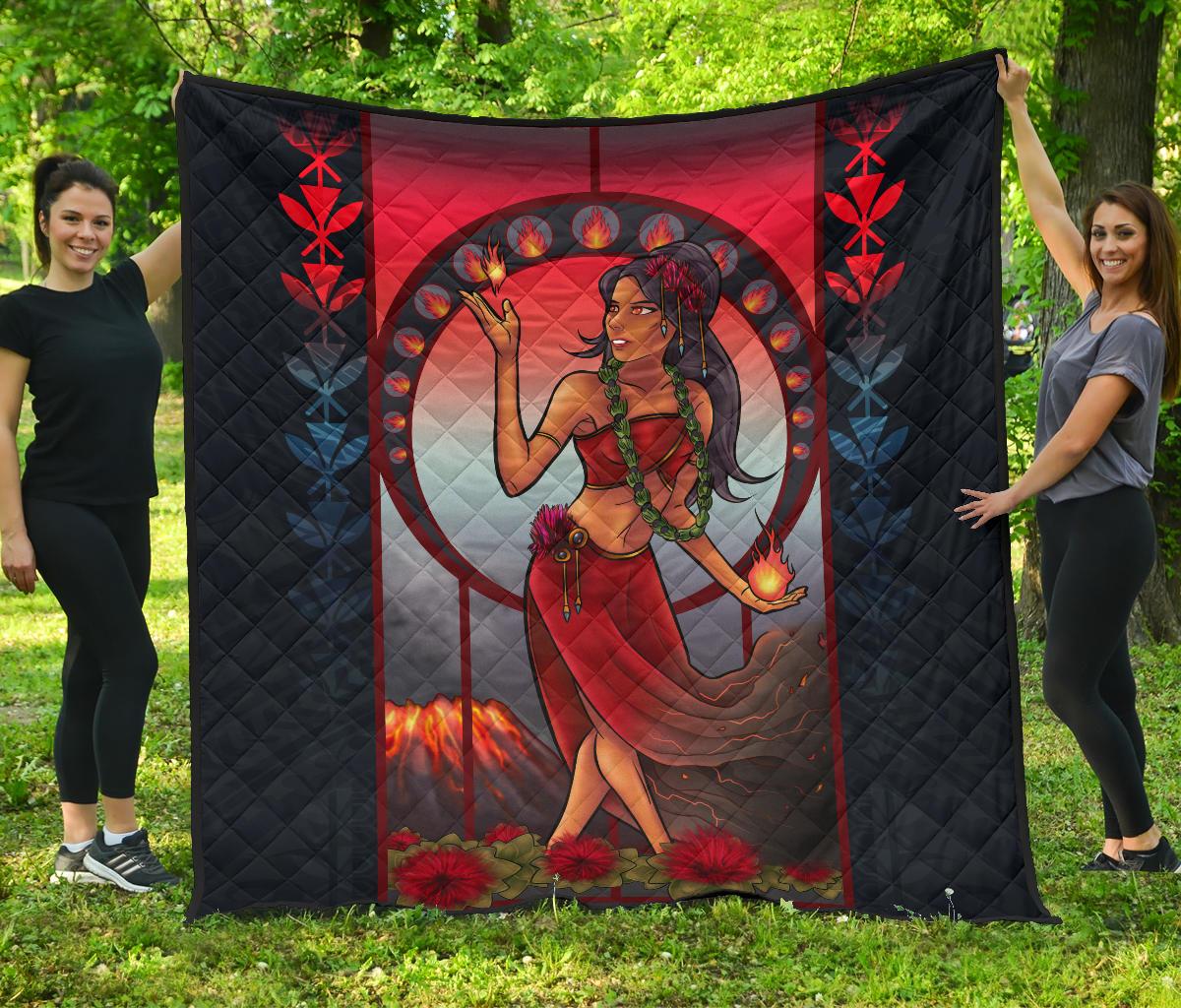 Hawaii Polynesian Quilt - Hawaiian Madame Pele Black - Polynesian Pride