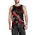 Palau Men Tank Top - Turtle With Blooming Hibiscus Red - Polynesian Pride