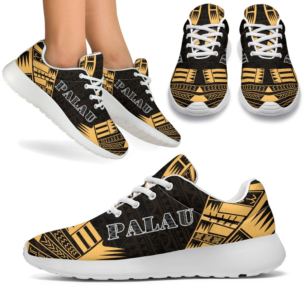 Palau Sport Sneakers - Polynesian Tattoo Gold White - Polynesian Pride