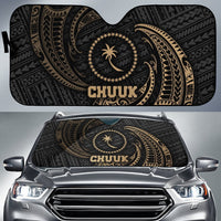 Polynesian Chuuk Sun Shades - Gold Tribal Wave Auto Sun Shade Universal Fit Gold - Polynesian Pride