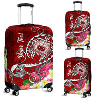 Samoa Custom Personalised Luggage Covers - Turtle Plumeria (Red) - Polynesian Pride