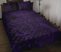 Hawaii Sea Turtle Water Color Travel Galaxy Quilt Bed Set - AH - Purple - Polynesian Pride