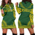 Society Islands Women's Hoodie Dress - Polynesian Flag Chief Green - Polynesian Pride