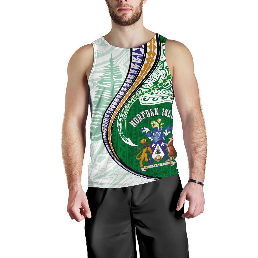 Norfolk Island Men's Tank Top Kanaloa Tatau Gen NF Black - Polynesian Pride