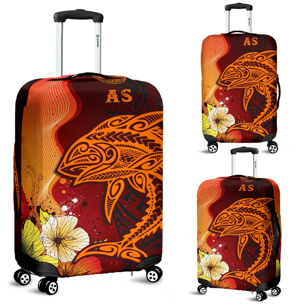 American Samoa Luggage Covers - Tribal Tuna Fish Brown - Polynesian Pride