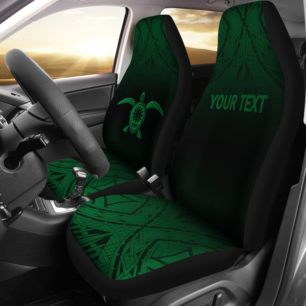 Hawaii Custom Personalised Car Seat Covers - Polynesian Turtle Tattoo Fog Green Universal Fit Green - Polynesian Pride