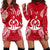 Vanuatu Polynesian Hoodie Dress Map Red White Red - Polynesian Pride