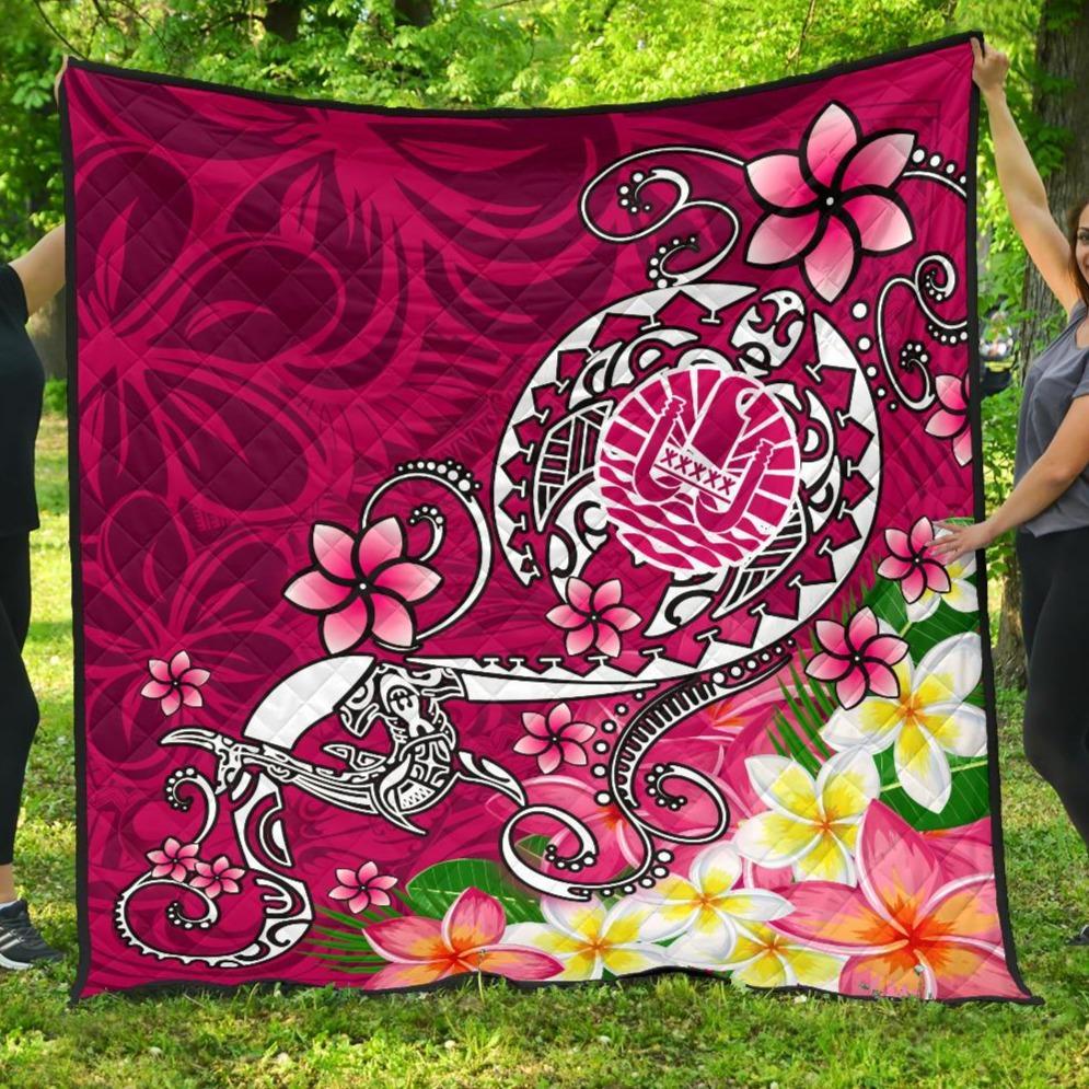Tahiti Premium Quilt - Turtle Plumeria (Pink) Pink - Polynesian Pride