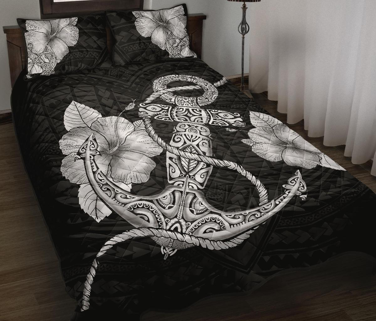 Anchor Poly Tribal Quilt Bed Set - Polynesian Pride