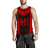 Hawaiian Kanaka Polynesian Men's Tank Top Active Red - Polynesian Pride