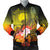 CNMI Custom Personalised Men's Bomber Jacket - Humpback Whale with Tropical Flowers (Yellow) - Polynesian Pride