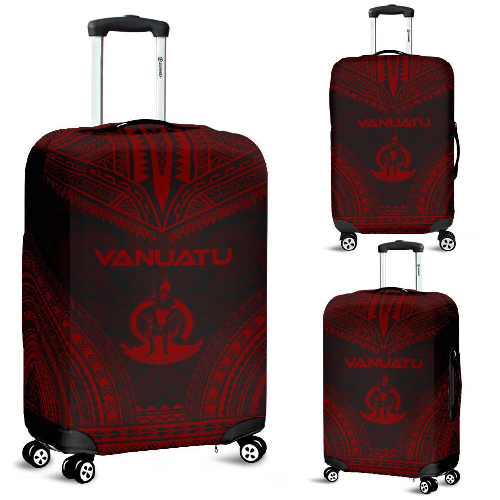 Vanuatu Polynesian Chief Luggage Cover - Red Version Red - Polynesian Pride