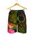 Cook Islands Polynesian Men's Shorts - Hibiscus and Banana Leaves - Polynesian Pride