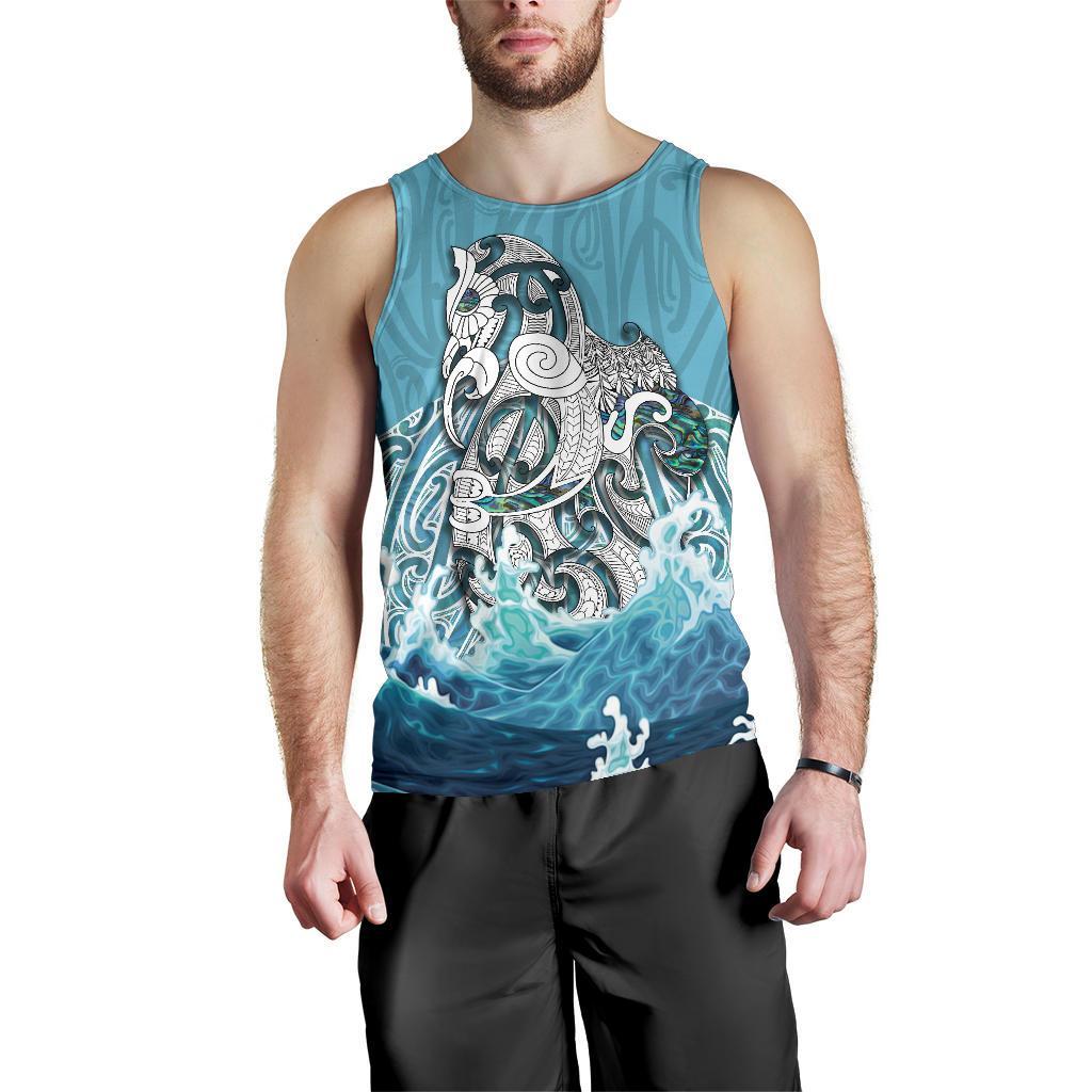 Maori Manaia The Blue Sea Men Tank Top Blue - Polynesian Pride