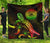 American Samoa Polynesian Premium Quilt - Turtle With Blooming Hibiscus Reggae - Polynesian Pride