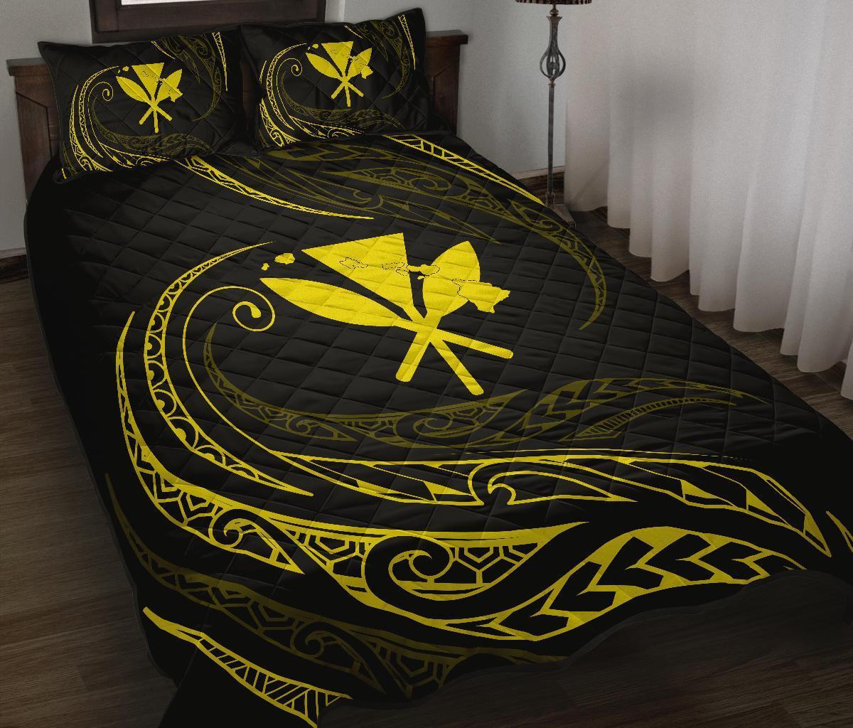 Kanaka Quilt Bed Set - Yellow - Frida Style - Polynesian Pride