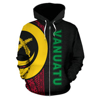 Vanuatu Polynesian Zip up Hoodie Red Line - Polynesian Pride