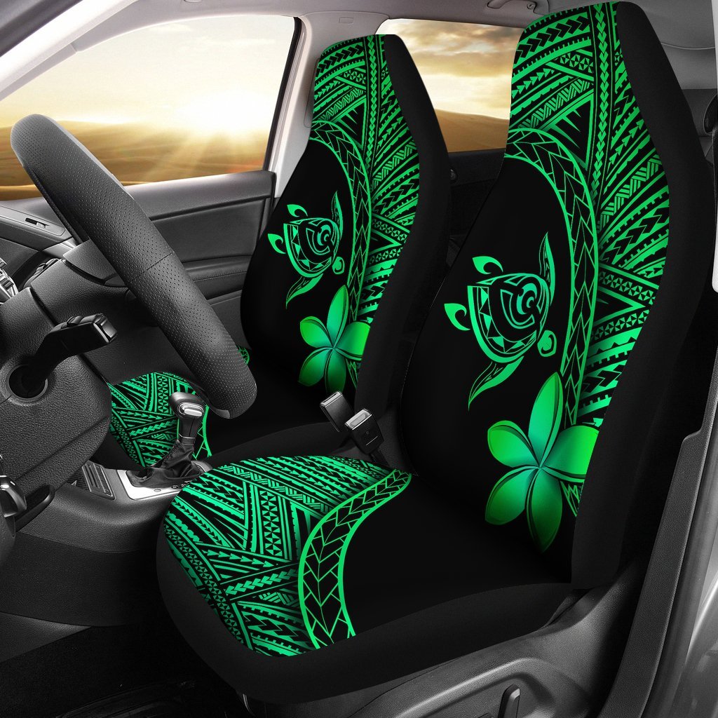 Hawaii Car Seat Covers - Hawaii Turtle Plumeria Green - Polynesian Pride