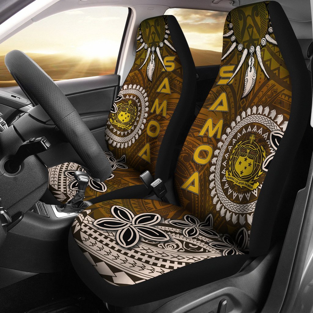 Samoa Car Seat Covers - Polynesian Boar Tusk Universal Fit Brown - Polynesian Pride