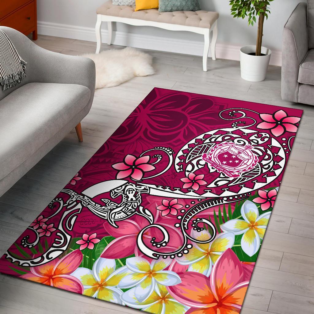 Samoa Area Rug - Turtle Plumeria (Pink) Pink - Polynesian Pride