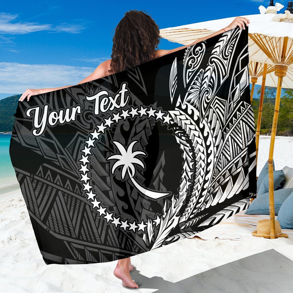 Chuuk State Sarong - Custom Personalised Wings Style Sarong - Chuuk State One Size Black - Polynesian Pride