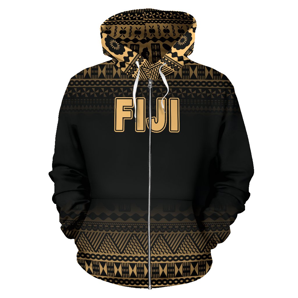 Fiji Polynesian Zip up Hoodie Gold Frog - Polynesian Pride