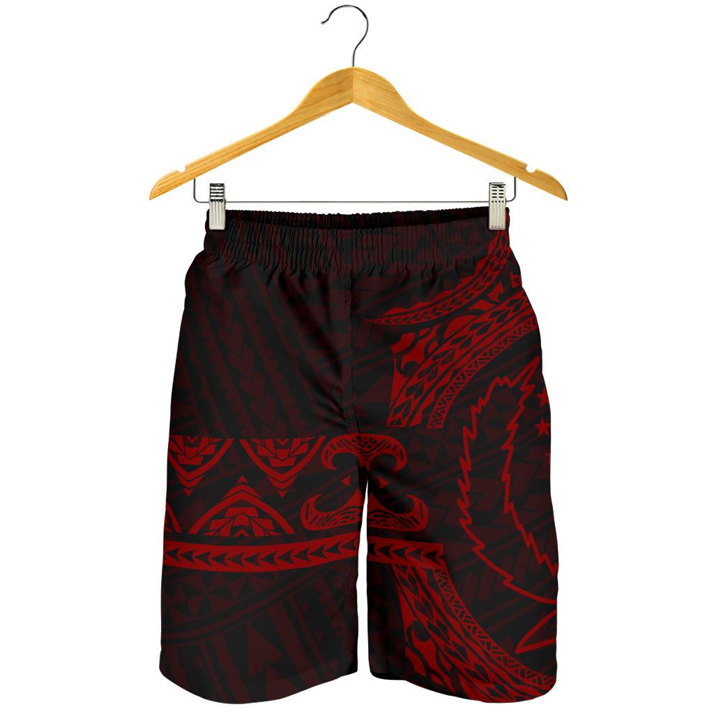 Pohnpei Polynesian All Over Print Men's Short - Red Version Red - Black - Polynesian Pride